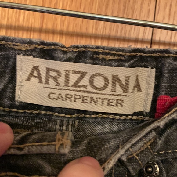 Arizona gray size 8 carpenter jeans adjustable waist boy’s denim 6 pockets VGUC - Picture 5 of 9
